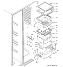 FRESH FOOD SHELVES Diagram and Parts List for PJE25MGTEFKB  General Electric Refrigerator