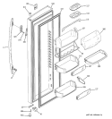 FRESH FOOD DOOR Diagram and Parts List for PSE25SGTECSS  General Electric Refrigerator