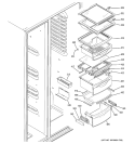 FRESH FOOD SHELVES Diagram and Parts List for PSK27MHSECCC  General Electric Refrigerator