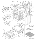 BODY PARTS Diagram and Parts List for JCBP68DM2WW  General Electric Range