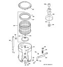 TUB, BASKET & AGITATOR Diagram and Parts List for WNRD2050G0WC  General Electric Washer