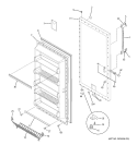 FREEZER DOOR Diagram and Parts List for FUF14DUBRWW  General Electric Freezer