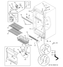 Part Location Diagram of WR02X12581 GE HINGE BOTTOM Right Hand