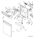 ESCUTCHEON & DOOR ASSEMBLY Diagram and Parts List for PDW8600N20CC  General Electric Dishwasher
