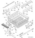 UPPER RACK ASSEMBLY Diagram and Parts List for PDW9800N20BB  General Electric Dishwasher