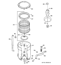 TUB, BASKET & AGITATOR Diagram and Parts List for WNRD2050G1WC  General Electric Washer