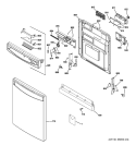ESCUTCHEON & DOOR ASSEMBLY Diagram and Parts List for PDW8280N20SS  General Electric Dishwasher
