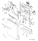 ESCUTCHEON & DOOR ASSEMBLY Diagram and Parts List for PDW9280N20SS  General Electric Dishwasher