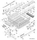 UPPER RACK ASSEMBLY Diagram and Parts List for PDW9980N20SS  General Electric Dishwasher