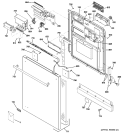 ESCUTCHEON & DOOR ASSEMBLY Diagram and Parts List for ZBD0710N20SS  General Electric Dishwasher