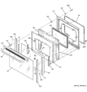 DOOR Diagram and Parts List for JCBP71CM2WW  General Electric Range