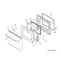 DOOR Diagram and Parts List for JKP70WM1WW  General Electric Wall Oven