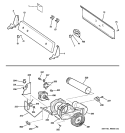 BACKSPLASH, BLOWER & MOTOR Diagram and Parts List for DBXR300GG1WS  General Electric Dryer