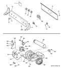 BACKSPLASH, BLOWER & MOTOR Diagram and Parts List for DLLSR40EG2WW  General Electric Dryer