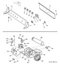 BACKSPLASH, BLOWER & MOTOR Diagram and Parts List for DWSR483EG4WW  General Electric Dryer