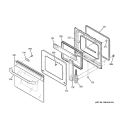 DOOR Diagram and Parts List for JKP90CM1CC  General Electric Microwave Oven Combo