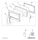 DOOR PARTS Diagram and Parts List for HVM1540DM2WW  General Electric Microwave