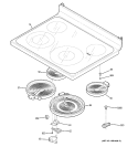 COOKTOP Diagram and Parts List for JBP65MM2BS  General Electric Range