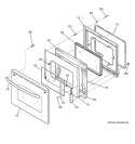 DOOR Diagram and Parts List for JBP77SM1SS  General Electric Range