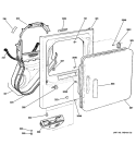 FRONT PANEL & DOOR Diagram and Parts List for DCCD330GG1WC  General Electric Dryer