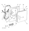 FRONT PANEL & DOOR Diagram and Parts List for DNCK440EG1WC  General Electric Dryer