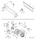 BACKSPLASH, BLOWER & MOTOR Diagram and Parts List for DVLR223PG1WW  General Electric Dryer