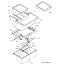 FRESH FOOD SHELVES Diagram and Parts List for GTS22JCPDRWW  General Electric Refrigerator