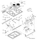CONTROL PANEL & COOKTOP Diagram and Parts List for JDS28CK4CC  General Electric Range