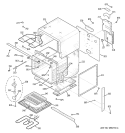 BODY WITH MICROWAVE SUPPORT Diagram and Parts List for JKP86BF3BB  General Electric Microwave Oven Combo