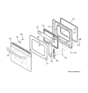 DOOR Diagram and Parts List for JKP86BF6BB  General Electric Microwave Oven Combo