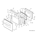 Part Location Diagram of WB55T10143 GE Door Assembly - Stainless Steel