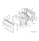 DOOR Diagram and Parts List for JKP86SH5SS  General Electric Microwave Oven Combo