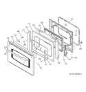 DOOR Diagram and Parts List for JT965SF3SS  General Electric Microwave Oven Combo