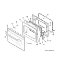 DOOR Diagram and Parts List for JTP86CF4CC  General Electric Microwave Oven Combo