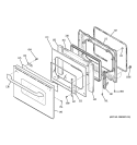 DOOR Diagram and Parts List for JTP86SH6SS  General Electric Microwave Oven Combo