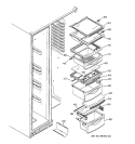 FRESH FOOD SHELVES Diagram and Parts List for PSS23LGSAWW  General Electric Refrigerator