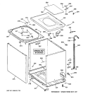 CABINET, COVER & FRONT PANEL Diagram and Parts List for WMCD2050H0WC  General Electric Washer