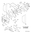 DRYER UPPER CABINET, DRUM & HEATER Diagram and Parts List for WSM2700WEWWW  General Electric Washer Dryer Combo