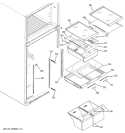 FRESH FOOD SHELVES Diagram and Parts List for GTS18SBSWRSS  General Electric Refrigerator