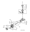 MOTOR & TRANSMISSION ASSSEMBLY Diagram and Parts List for WSM2480TAAAA  General Electric Washer Dryer Combo