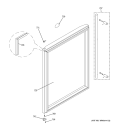 DOOR Diagram and Parts List for ZDWI240WIIA  General Electric Wine and Beverage Cooler