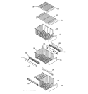 FREEZER SHELVES Diagram and Parts List for PSK27SGWACSS  General Electric Refrigerator