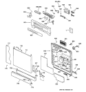 ESCUTCHEON & DOOR ASSEMBLY Diagram and Parts List for GSD5920D01BB  General Electric Dishwasher