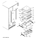FRESH FOOD SHELVES Diagram and Parts List for GSS20GEWCBB  General Electric Refrigerator