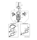 TUB & AGITATOR Diagram and Parts List for WSLP1100D0WW  General Electric Washer