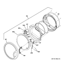 DOOR Diagram and Parts List for DBVH520GJ0WW  General Electric Dryer