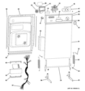 ESCUTCHEON & DOOR ASSEMBLY Diagram and Parts List for GSM1800N00WW  General Electric Dishwasher