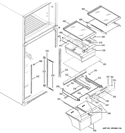 FRESH FOOD SHELVES Diagram and Parts List for GTH18KBMCRWW  General Electric Refrigerator