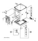 CABINET & BASE Diagram and Parts List for WSLS1100A0WW  General Electric Washer