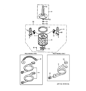 TUB & AGITATOR Diagram and Parts List for WSLS1100A0WW  General Electric Washer